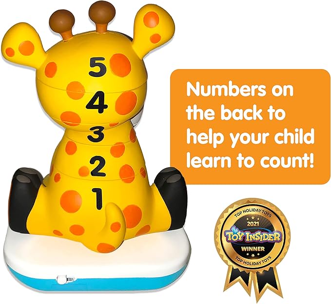 Stack-a-Roos Baby Giraffe by Salus Brands - Animal Stacking Toy, Educational Early Learning Toy for Infants Babies Toddlers, Age 12+ Months - Great Baby Gifts, STEM