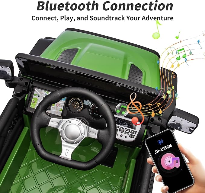 12V Kids Ride on Car Truck, Kids Electric Vehicles Car Ride on Toy w/Remote Control - Army Green