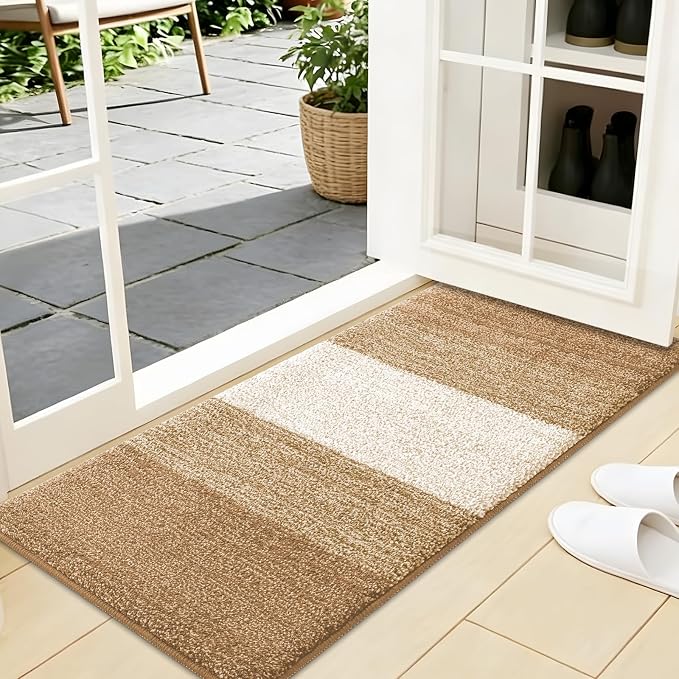 Kitinjoy Indoor Outdoor Door Mat, 44x24 Non-Slip Absorbent Dirt Trapper