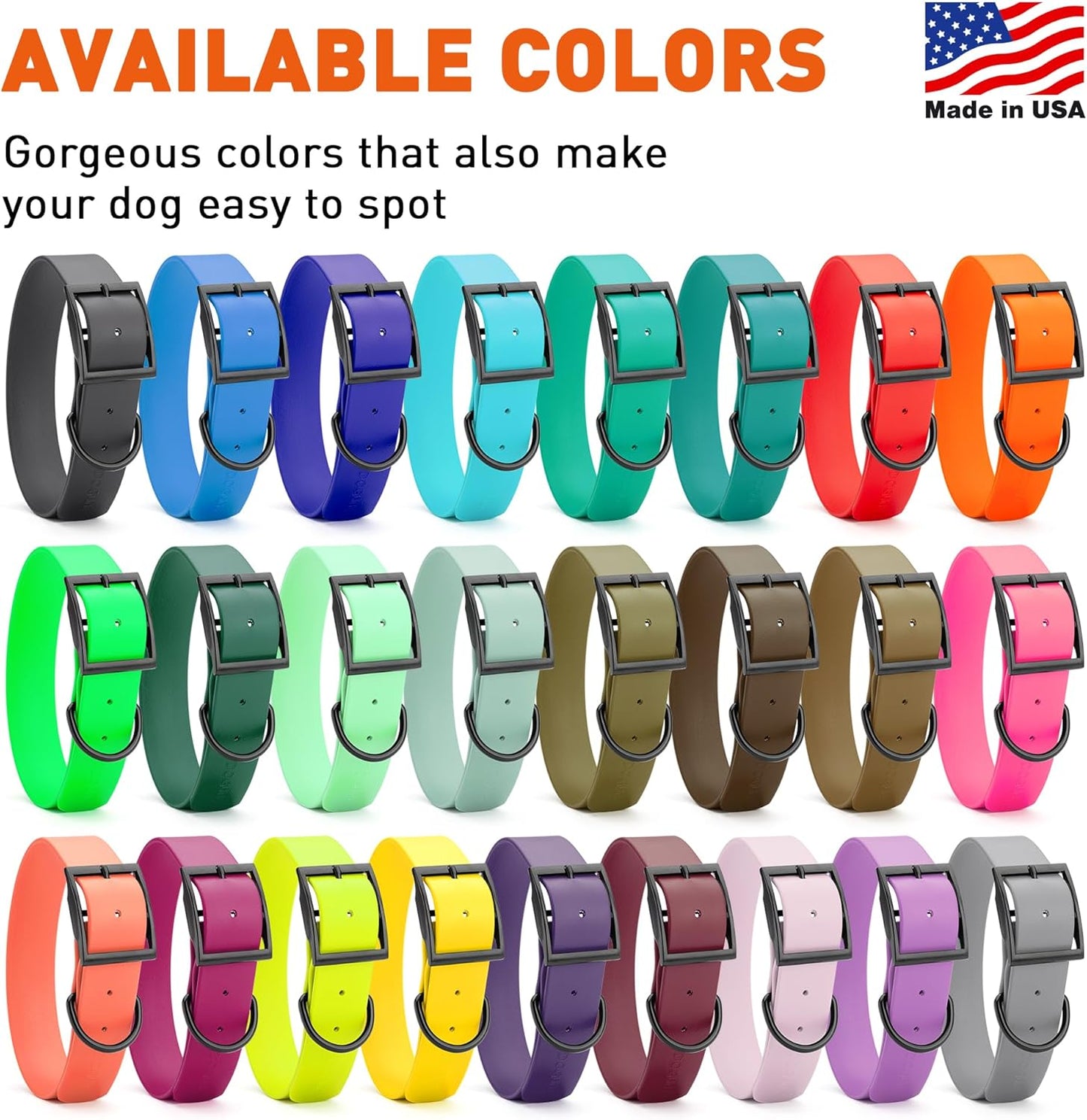Dogline Biothane Waterproof Dog Collar Strong Coated Nylon Webbing with Black Hardware Odor- Proof for Easy Care Easy to Clean High Performance Fits Small Medium or Large Dogs, Merlot Burgundy