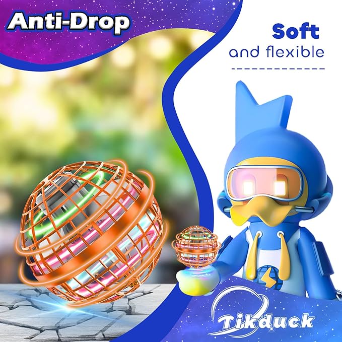 Tikduck Flying Orb Ball 2025 Toys Soaring Hover Boomerang Spinner Hand Controlled Mini Drone Cosmic Globe Spinning Kids Outdoor Fly Toy Birthday Gift Cool Stuff for Boys Girls 6 7 8 9 10+ Year Old