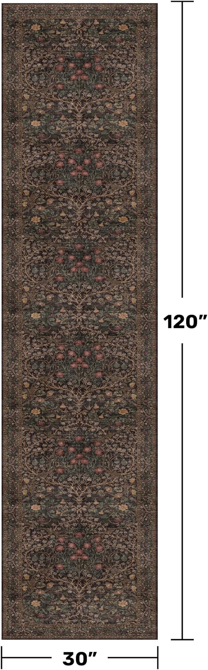 Washable 10ft Long Runners for Hallways, Dark Brown 2'6"x10' Wide Kitchen