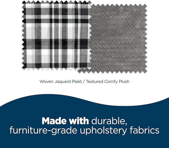Petmate La-Z-Boy Tucker Sofa Bed Medium Dog Bed Spencer Plaid 33x30 Inches for Dogs up to 50lbs with Durable Removable Washable Cover