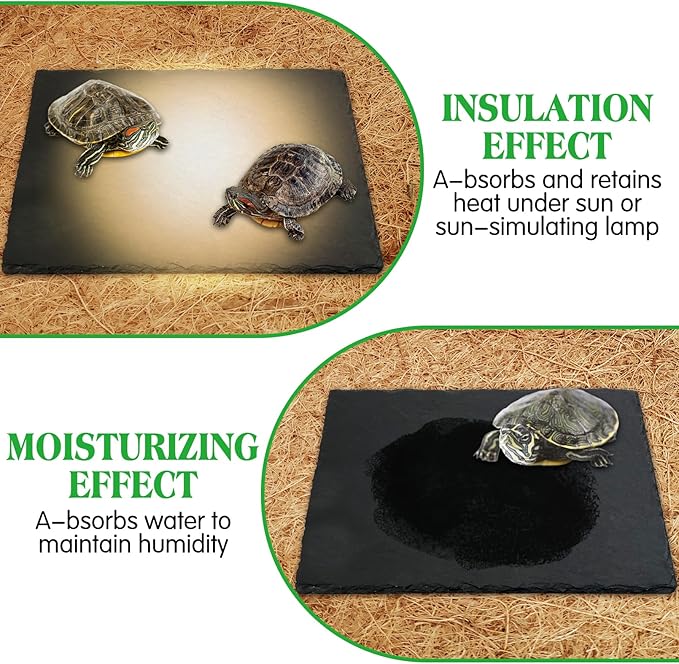 Tfwadmx 2Pcs Reptile Basking Platform Large Tortoise Feeding Bathing Area Turtle Original Rock Plate Grinding Nails Resting Terrace Habitat Decor for Amphibian Reptile Bearded Dragon Chameleon Snake