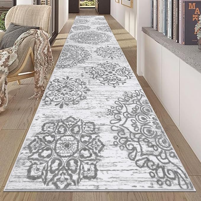 HEBE Hallway Runner Rug 2'8''x14' Washable Vintage Distressed Area Rugs Non