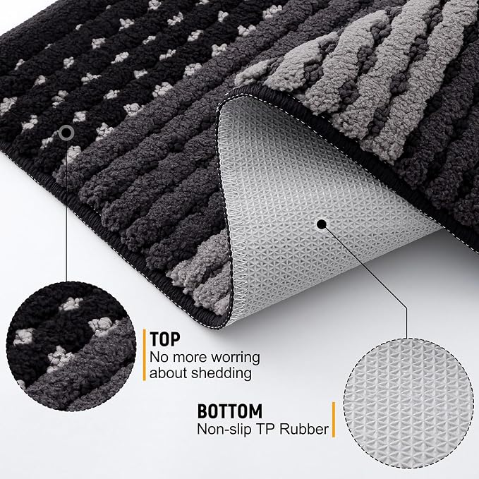 Kitinjoy Indoor Outdoor Door Mat, 71x47 Non-Slip Absorbent Dirt Trapper