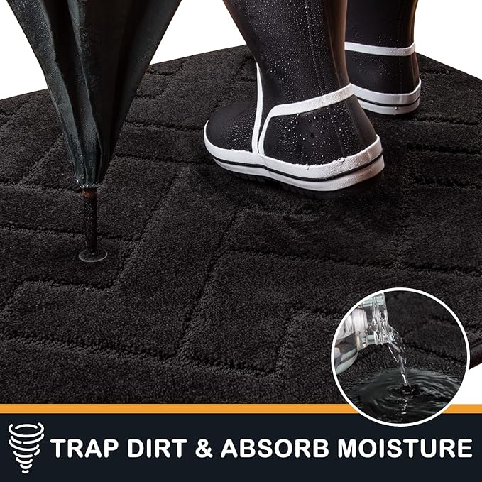 PURRUGS Dirt Trapping Door Mat 32" x 70", Non-Slip Machine Washable Entry Rug