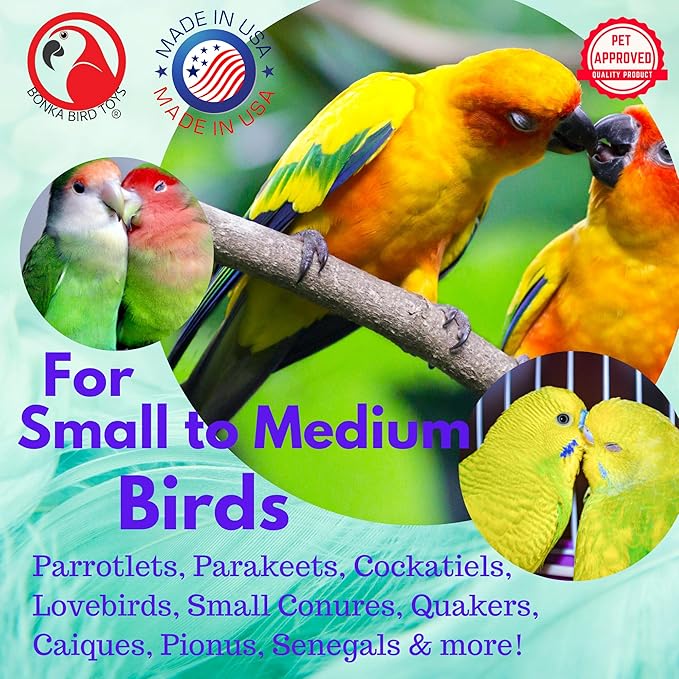 Bonka Bird Toys 1925 Cake Natural Sola Shred Forage Chew Treat Parrot Parrotlet Budgie Cockatiel Parakeets and Other Similar Birds
