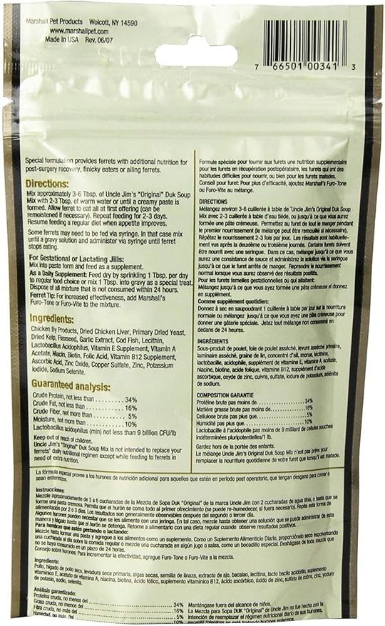 Marshall Uncle Jim's Original Duk Soup Mix for Ferrets 1.69Lb (6 x 4.5oz)