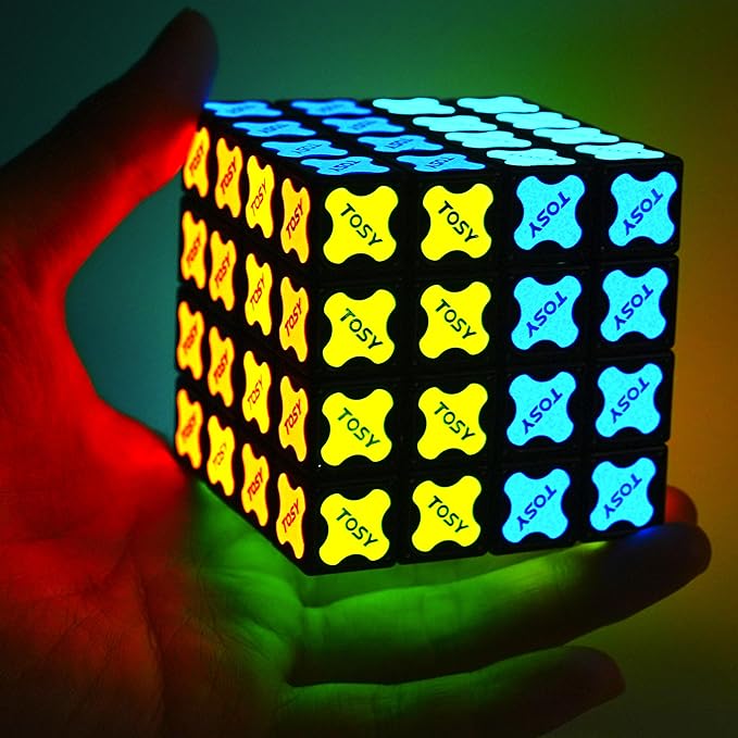 TOSY Magnet Cube 4x4 - 560 Magnets, 70 Blocks, 8 in 1 Toy: Puzzle Cube Game, Creative Building Blocks, Transformable Fidget Spinner, Infinity Cube, Magnet Tiles, UV Flashlight, Glowing STEM/STEAM Toy