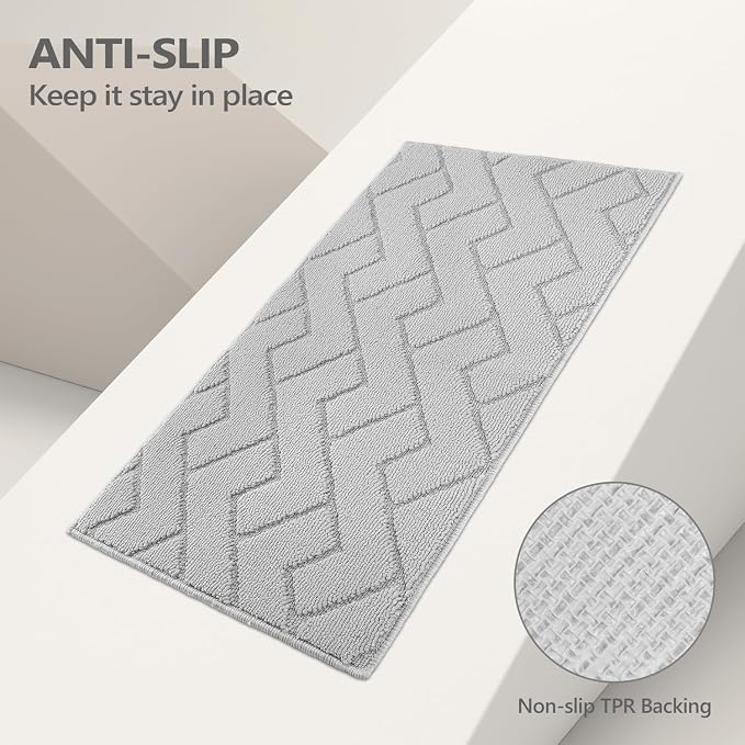 hicorfe Dirt Trapper Doormat, Non Slip Backing Washable Door Mats, Absorbent