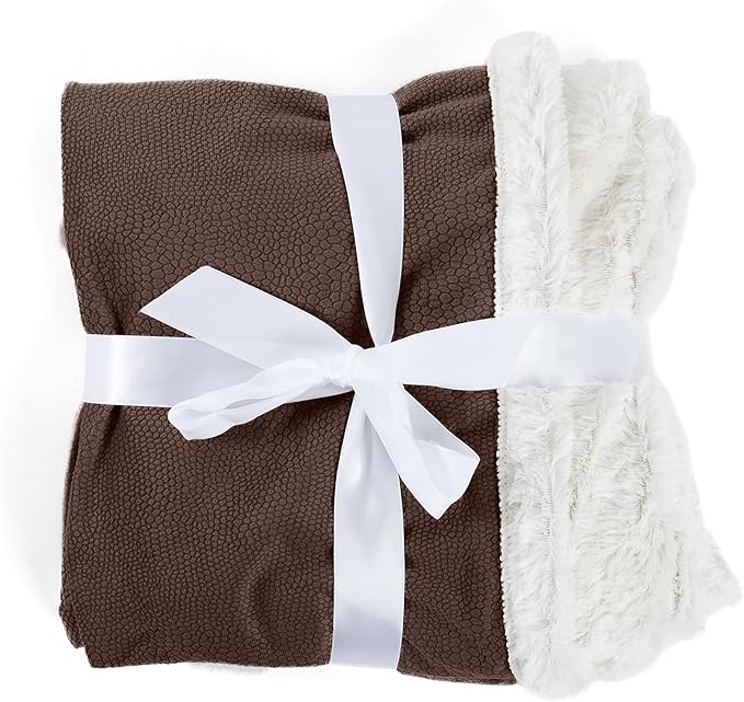 Best Friends by Sheri Premium Self-Warming Ilan Microfiber Faux Fur Pet Throw Blanket 40x50 in Brown