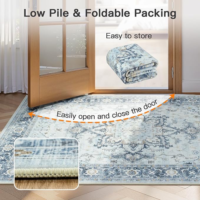 Lofus 9x12 Area Rugs for Living Room, Machine Washable Non-Slip Area Rug