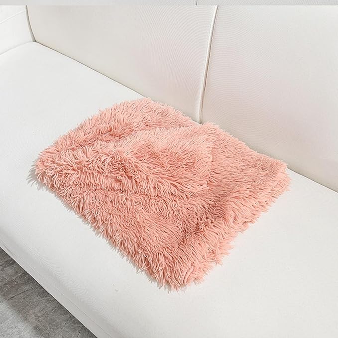 Washable Dog Blankets for Bed Sofa Car Seat, Warm Sleep Cat Mats, Puppies Blankets Pet Throws Dog Bed Covers Anti Scratches Dirty for Furniture Indoor (Pink,100 * 80cm)