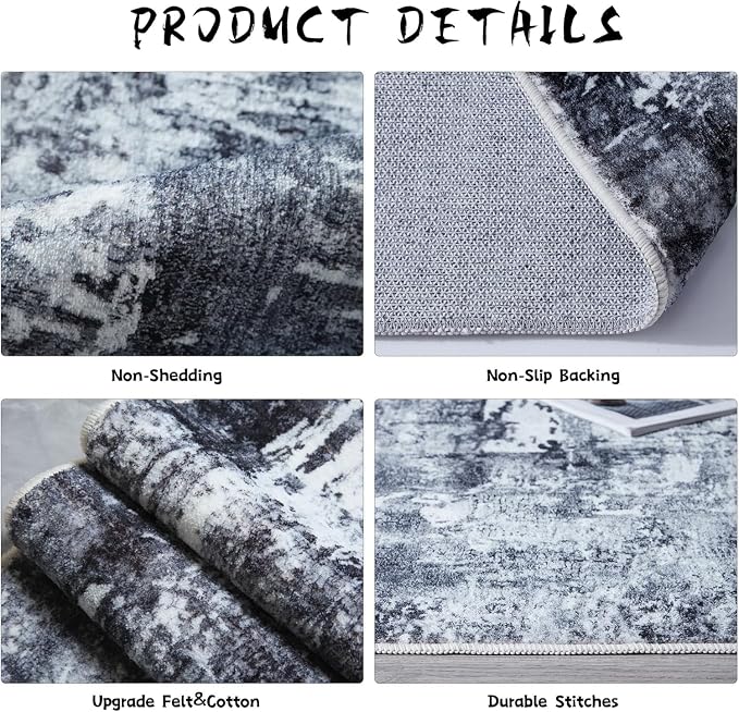 Rugcomf 9x12 Washable Boho Rug