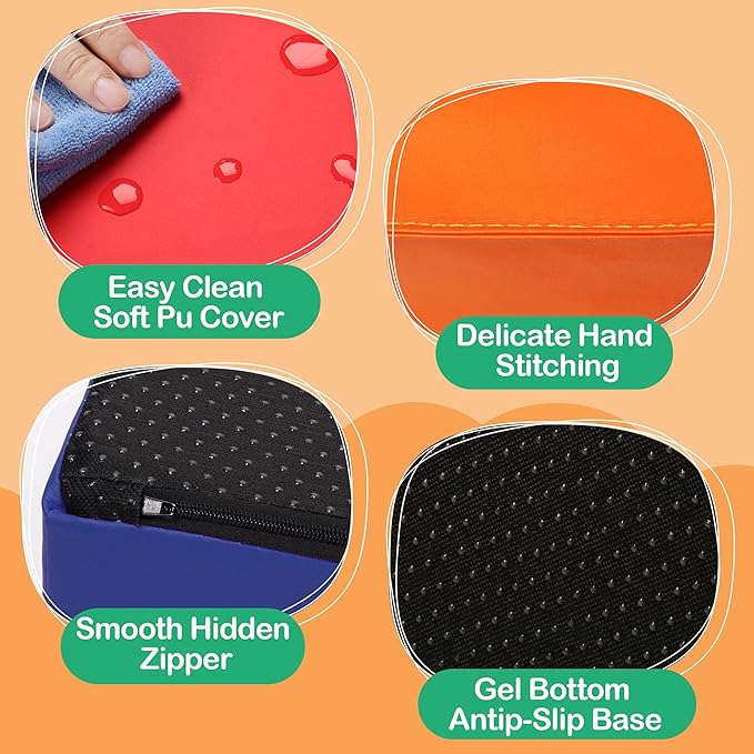 5 Pcs Foam Climbing Blocks for Toddlers, Soft Play Set Climb and Crawl Foam Activity Playset Gym Equipment for Playroom, Daycare, Kindergarten,Multicolored