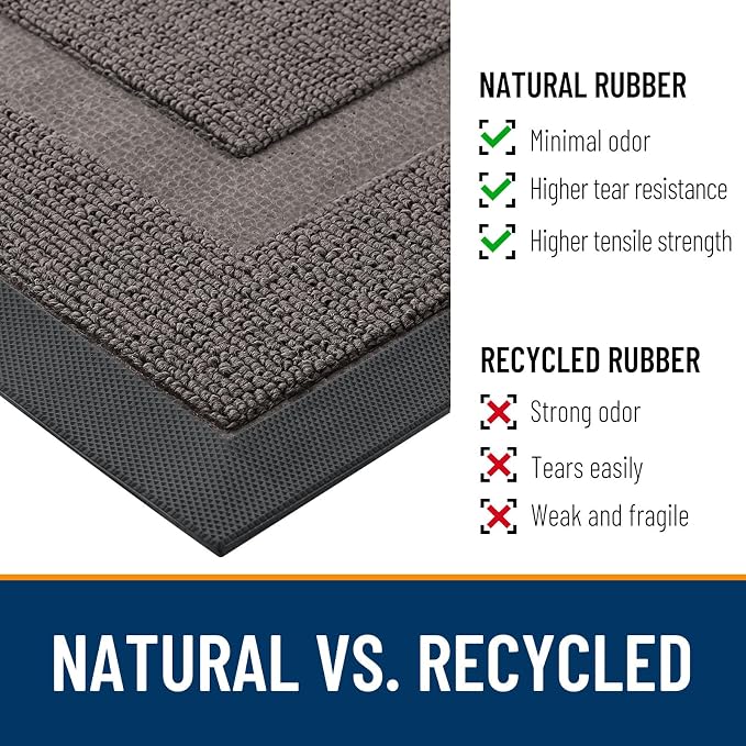 OLANLY Half Circle Door Mat Indoor Outdoor Entrance Welcome, Waterproof