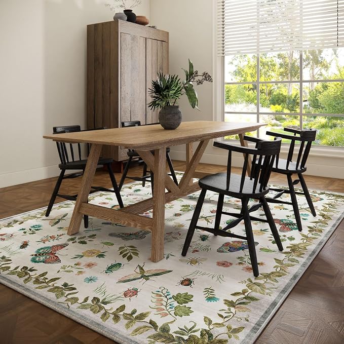 Washable Area Rugs for Living Room: 9x12 Bedroom Rug Vintage Large Rugs Stain