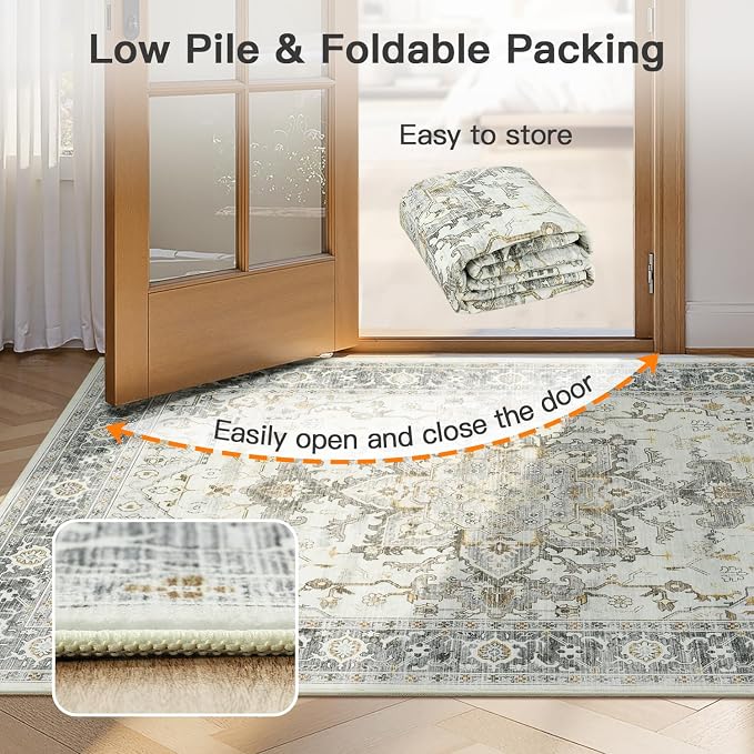 Lofus 8x10 Area Rugs for Living Room, Machine Washable Non-Slip Area Rug