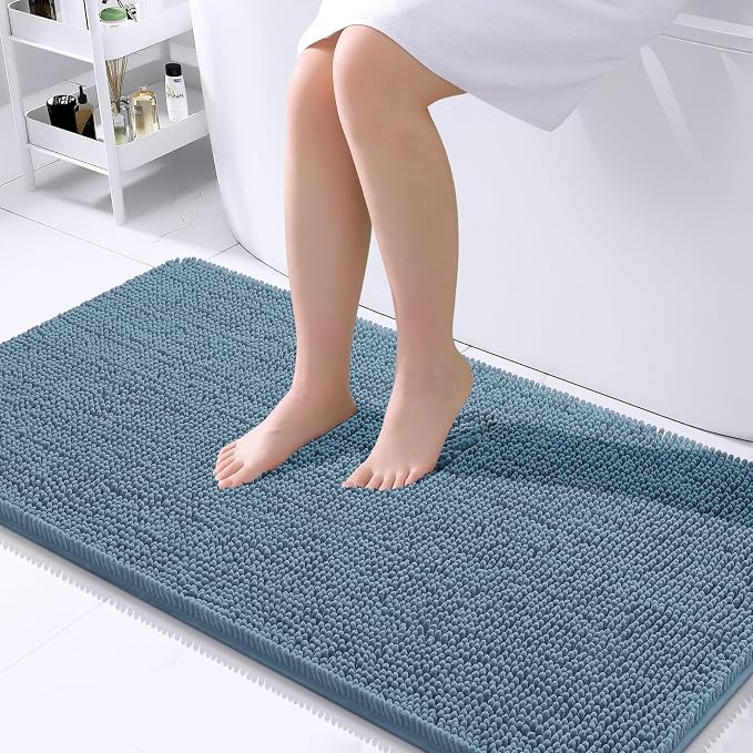 OLANLY Large Bathroom Rugs 40x24, Extra Soft Absorbent Chenille Bath Rugs
