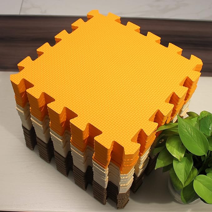 MQIAOHAM® 25 Pieces Puzzle Play Mats, Soft Baby Play Mat, Kids Interlocking Foam Floor Tiles, Toddlers Carpet Playmats G301025-102106110
