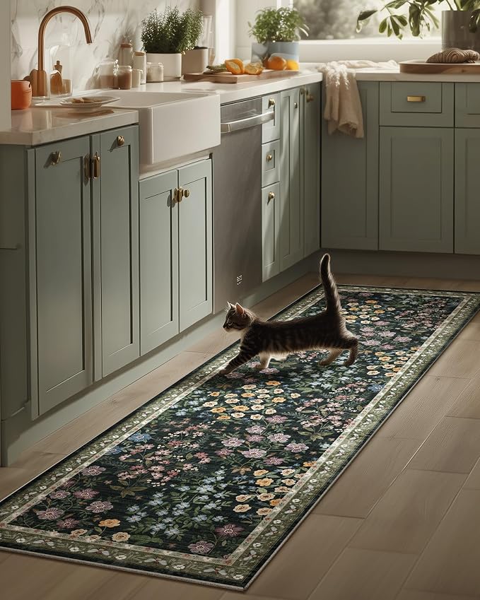 Machine Washable Rug Runners for Hallways: 2'6"x8' Kitchen Rugs Stain Resistant