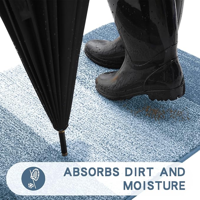 Kitinjoy Indoor Outdoor Door Mat, 30x17 Non-Slip Absorbent Dirt Trapper
