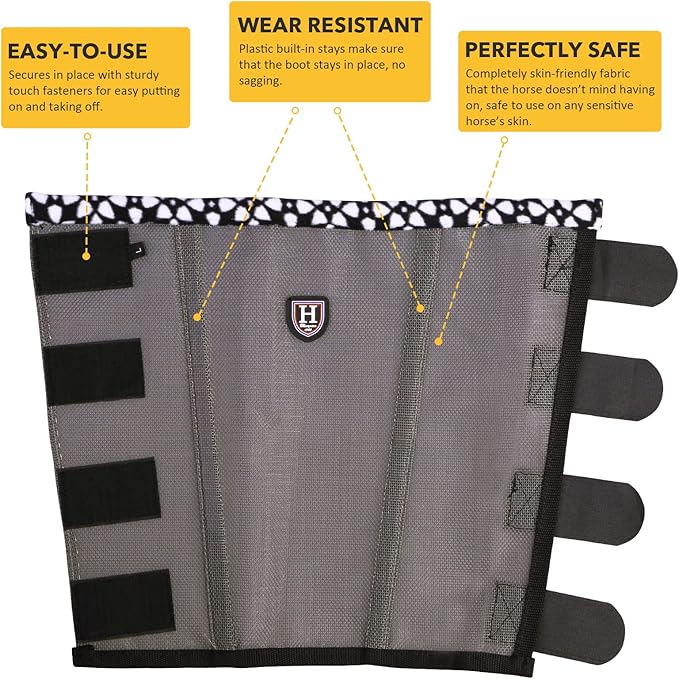Fine Mesh Fly Boots Loose Fitting & Non-Slip Horse Fly Leggings Fleece Air Flow (Set of 4)