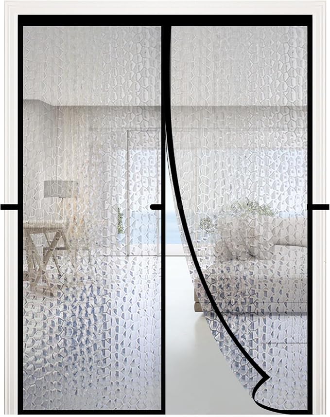 RELIANCER Magnetic Thermal Insulated Door Curtain,Waterproof EVA Door Cover,Fit Doors Size Up to 62"x80",Temperature Protection Insulated Doorway Curtain Partition,Patio Self-Closing Doors Net Screen