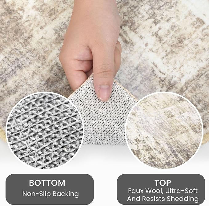 IOHOUZE Abstract Runner Rug 3x6 Ft Washable Runners