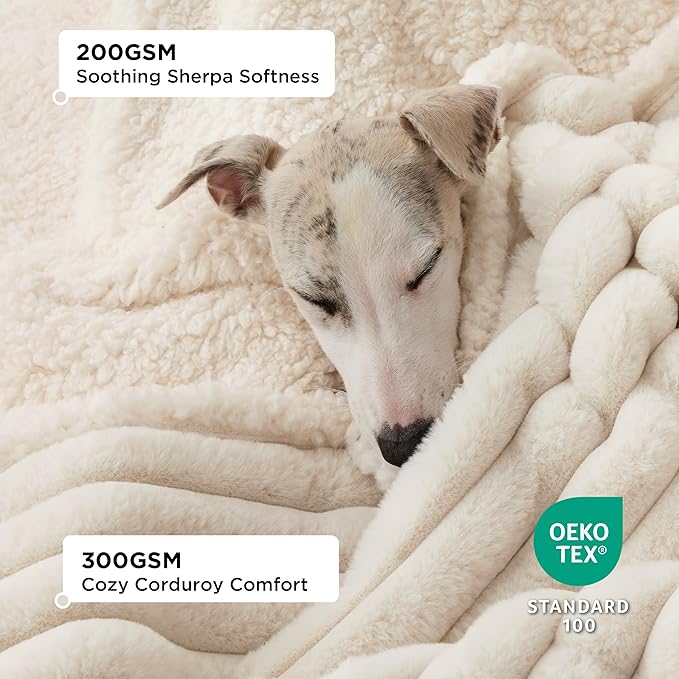 Bedsure Waterproof Dog Blankets and Washable Dog Bed