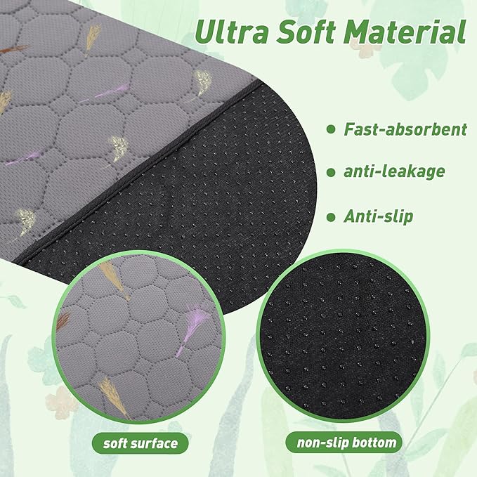 2Pcs Guinea Pig Cage Liners,Guinea Pig Fleece Cage Liners48''X60'' Super Absorbent Washable Pee Pads Reusable for Rabbit Hamster Chinchilla