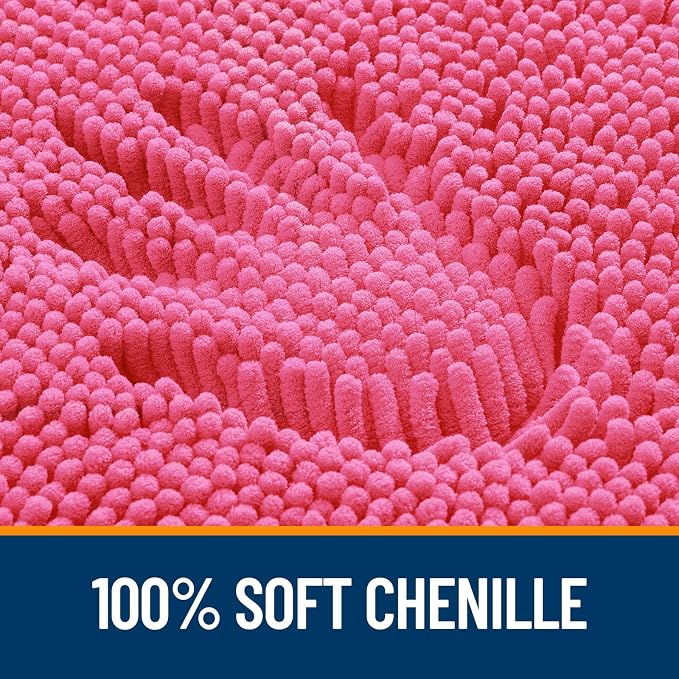 OLANLY Small Bathroom Rugs 24x16, Extra Soft Absorbent Chenille Bath Rugs