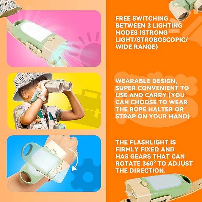 SMILESSKIDDO Kids Explorer Kit, 27 Pcs Outdoor Explorer Kit & Bug Catching Kits - Kid Nature Kits Outdoor Camping Adventure Toys for Kids 3+ Years Old