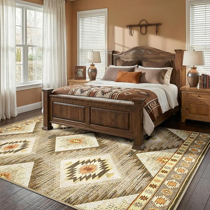 BESTSWEETIE Area Rug 3x5 Machine Washable Non-Slip Low Pile Print Pattern