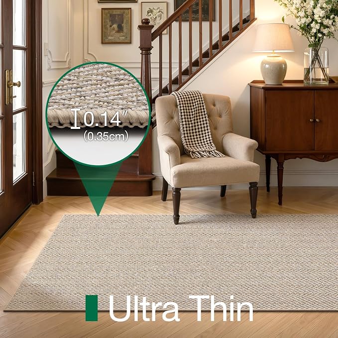 LUMI Ultra Thin Runner Rug for Hallway 2.3'x12', Non-Slip Entryway Rug