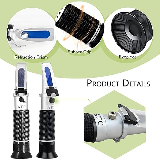 Seawater Salinity Refractometer,V-Resourcing Automatic Temperature Compensation Sea Water Salinity Measurer for Aquarium, Hydrometer, 0-100ppt & 1.000-1.070 Salinity Specific Gravity