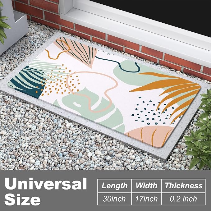 Rnivvi Front Door Mat, Heavy Duty Low Profile Anti-Slip Entryway Rug