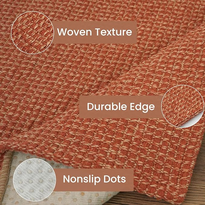 IOHOUZE Small Area Rug 2x3 Washable Woven Rugs