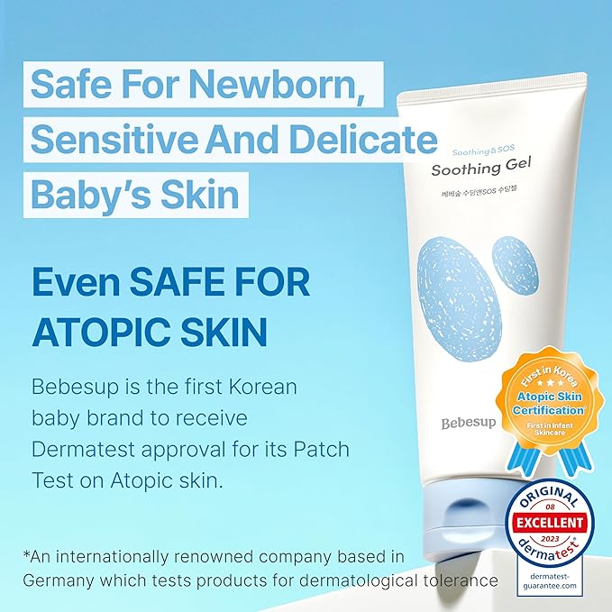 BEBESUP- 베베숲 Instant - Cooling Relief Baby Soothing Gel | Korean Skincare for Sensitive & Atopic Skin 3-Sec Cooling Effect Clinically Tested Hypoallergenic Dermatologist Approved 6.76 fl oz
