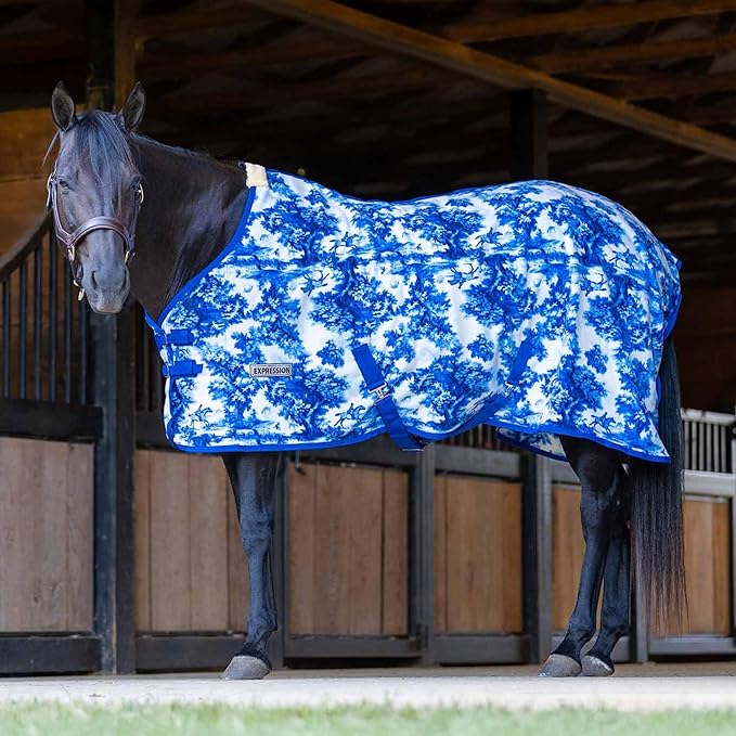 Jeffers Expression Standard Neck Fleece Cooler for Horses, 87"- Equine Towel Blanket, Moisture Absorbent, Light Weight, Best for Drying, Exercise, Bathing, Adjustable Belly Bands - Equestrian Toile