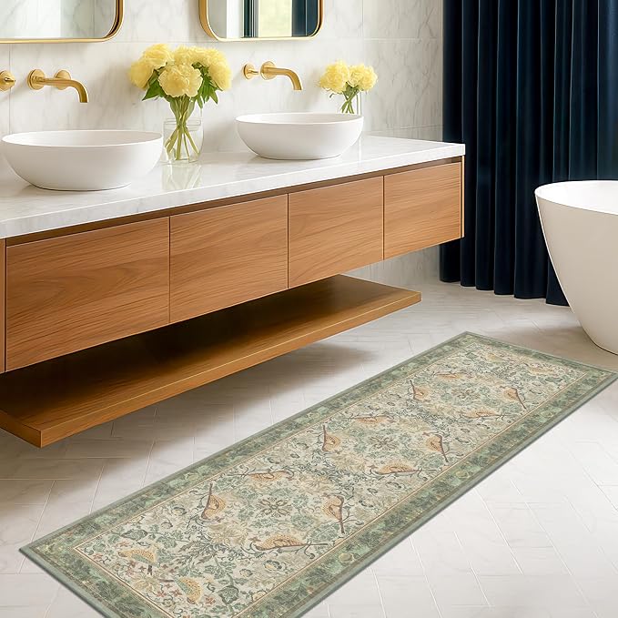 Sage Floral Kitchen Runners