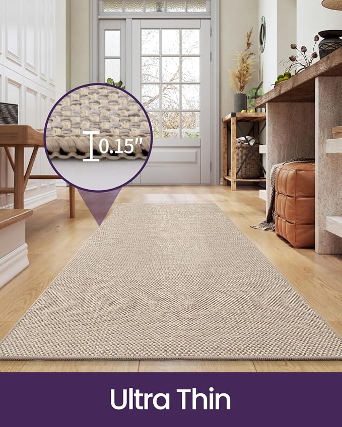 DEXI Hallway Runner Rug 2'4"x12', Non Slip Rubber Backed Runners Carpet
