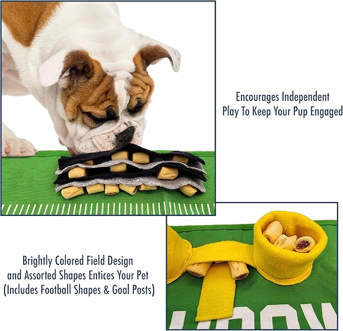 NFL Pittsburgh Steelers Dog Snuffle Mat – Interactive Pet Slow Feeder, Football Field Design Food Puzzle Toy for Dogs & Cats, Foraging Activity Mat for Smarter Feeding