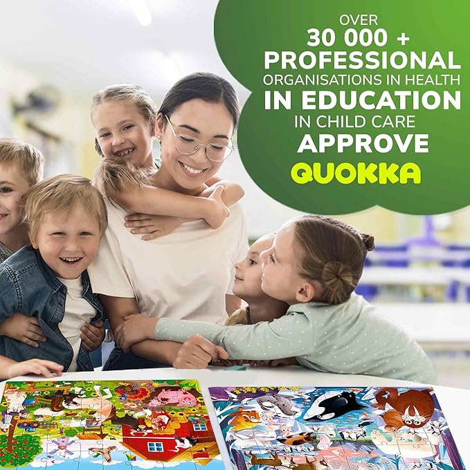 QUOKKA Puzzles for Kids Ages 4-6 – 4 x 48 Pieces Jigsaw Puzzles for Toddlers 2-4 – Children's Game Ages 3-5 for Learning Farm Animals – Educational Preschool Toy for Boys and Girls 4-8 Years Old