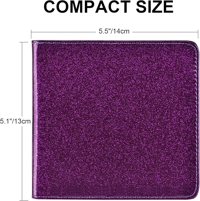Cacturism Car Registration and Insurance Holder, Vehicle Glove Box Car Organizer Men Women Wallet Accessories Case for Cards, Essential Document, Driver License, Bling Purple