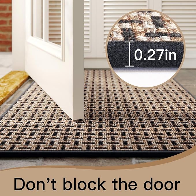 YDKGL Door Mat 17"x30", Dirt Resistant and Absorbent, Non-Slip Rubber Backing
