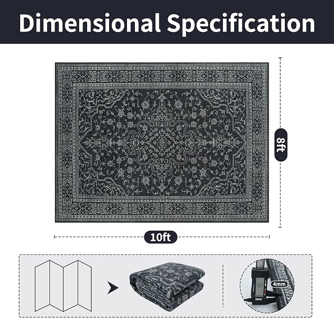 Washable Rugs 8x10 Area Rugs for Living Room, Dining Room- Soft Low Pile
