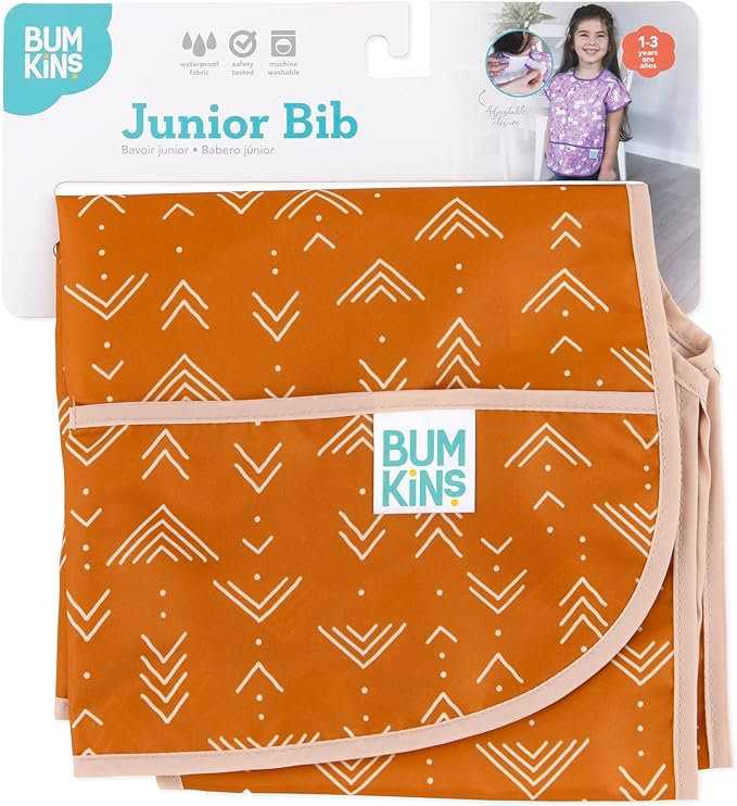 Bumkins Bibs - Toddler Bibs, Waterproof, Large for 1-3 Years, Short Sleeve