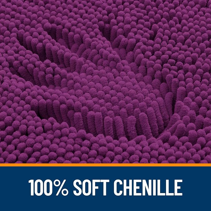 OLANLY Toilet Rugs U-Shaped 24x24, Extra Soft Absorbent Chenille Contour